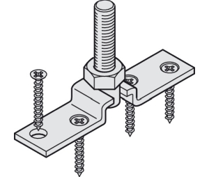 Hafele 407.58.030 Suspension Plate, M10 Bolt and Mounting Screws, 4" length, 1" Height