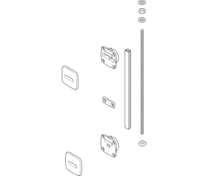 Hafele 407.90.201 Door and Panel Straightener, Häfele Planofit, for Wooden Sliding Doors, Door Height =104-5/16", Steel/Zinc/Plastic, Black, Set