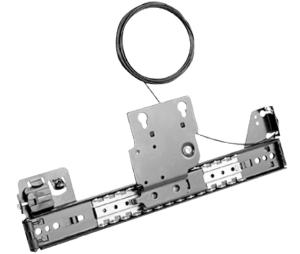 Hafele 408.24.466 Pocket Door System, with Hinge Kit, Accuride 1332, 26" Length, 21 1/2" Travel, Steel, Black, 1 Pair