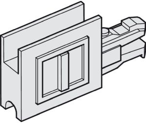 Hafele 415.13.010 Glass Profile Grip, Slido F-Line14 25A Set, With Handle, With Glass Groove, Plastic, Matt Chrome Plated