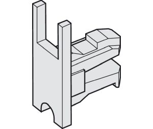 Hafele 415.13.021 End Cap, Without Handle, With Glass Groove, For Clipping on and Bonding on Site, 2' 1 19/32" Length, Plastic, Matt Chrome Plated