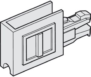 Hafele 415.13.170 Glass Profile Grip, Slido F-Line14 25A Set, With Handle Closed Type, Plastic, Matt Chrome Plated