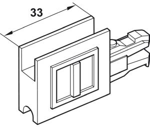 Hafele 416.13.932 Dust Strip, Vertical for Bypassing Applications, 8' 2 7/16" Length, Aluminum/Plastic
