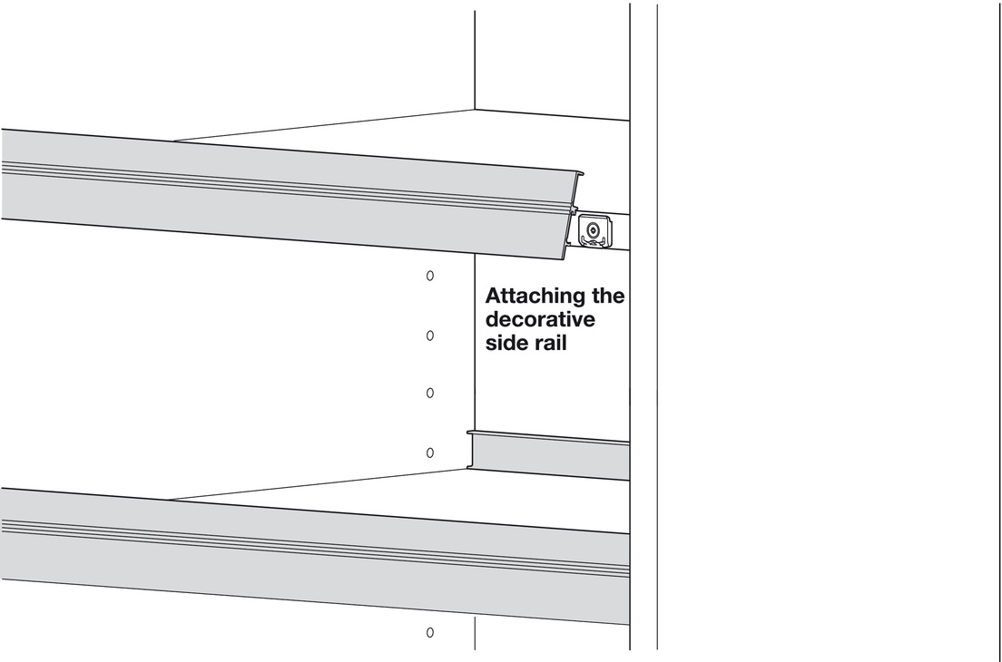 Hafele Shelf Rails Hafele 421.48.030 Decorative Side Rail, for EKU Forte 170/340, 118 ...