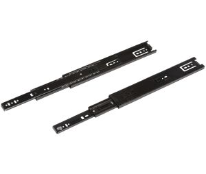 Hafele 422.16.562 Slide, Accuride 3834, Telescopic, CB3834-C22 Model, 22" Installed Length, Steel, Black, 1 Pair