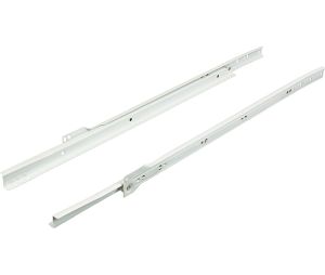 Hafele 423.37.762 Complete Sets, 3/4 Extension, Bottom Mounted, 14" Installed Length, Steel, White, 1 Pair