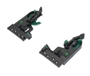 Hafele 433.19.014 Front Locking Device, 3-D, F134108943233 Model, with Flange, Dynapro, Right Hand, Plastic, Black