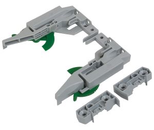 Hafele 433.19.066 1D Front Locking Device & Shelf Holder Set, for Grass Dynapro 40, Plastic, Gray, 1 Set