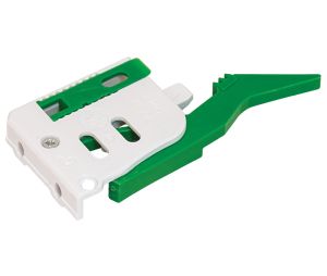 Hafele 433.30.001 Front Locking Device, for Grass Elite Plus and Grass Maxcess Concealed Undermount Slides, without Flange, Left, Plastic, White, Set of 200 Pairs