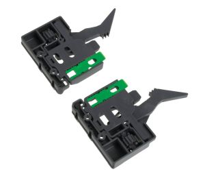 Hafele 433.30.011 Adjustable Front Locking Device, for Grass Elite Plus and Grass Maxcess Concealed Undermount Slides, with Flange, Plastic, Left and Right Pair