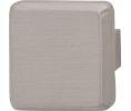 Hafele 491.54.021 Square Knob, M4 Thread, 1 1/4" x 1 1/4", Zinc, Brushed Nickel, Box of 5 Pieces