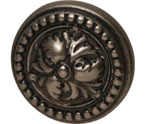 Hafele 491.54.081 Mushroom Knob, M4 Thread, Ø1 1/4", 1 3/16" Depth, Zinc, Pewter, Box of 5 Pieces