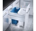 Hafele 502.72.722 Laundry Hamper, Hailo 45, Steel, Plastic Hampers, White, White/Light Blue Hampers Color, 1 Set