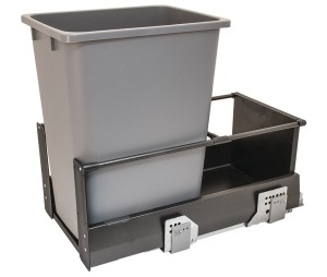 Hafele 503.15.529 Waste Bin Pull-Out, Häfele Matrix, Single, Steel/Melamine/Plastic, Gray, Set
