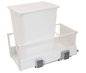 Hafele 503.15.729 Waste Bin Pull-Out, Häfele Matrix, Single, Steel/Melamine/Plastic, White, Set