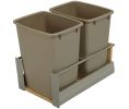 Hafele 503.15.822 Waste Bin Pull-Out, Häfele Matrix, Double, Capacity 2 x 36 qt, Steel/Plastic, Champagne, Set