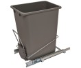 Hafele 503.88.970 Wire Waste Bin System, Single Bin, Soft Close Ball Bearing Slides, 36 qt, Steel/Plastic, Chrome/Gray, Set