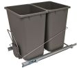 Hafele 503.88.990 Wire Waste Bin System, Single, 36 qts Capacity, Steel/Plastic, Chrome/Gray, Set