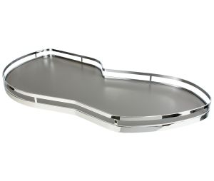 Hafele 541.28.345 Lemans II, For Blind Corner Cabinets, Swings Right, Model 45, Melamine/Steel, Chrome/Anthracite, Box of 2 Sets