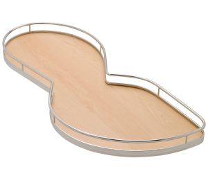 Hafele 541.32.151 Lemans II, For Blind Corner Cabinets, Swings Left, Model 50, Melamine/Steel, Chrome/Maple, Box of 2 Sets