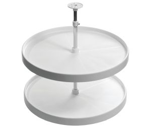 Hafele 542.19.720 Full Circle Carousel Shelf, Corner Cabinet, 20" Diameter, Plastic, White, Set