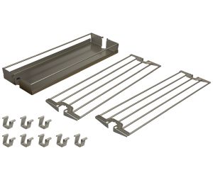 Hafele 545.09.852 Baker's Tray Organizer, For Dispensa Base Pull-Out II, 7" Width, Metal, Wire and Plastic, Champagne, Set