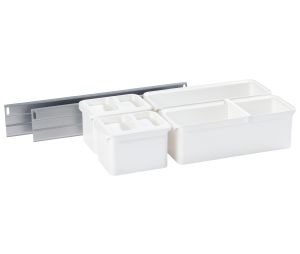 Hafele 545.09.872 Youboxx, Series 2, For Dispensa Base Pull-Out II, Plastic/Steel, White/Champagne, Powder-Coated, Set