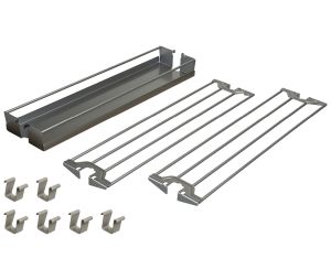 Hafele 545.09.951 Baker's Tray Organizer, For Dispensa Base Pull-Out II, 5" Width, Metal, Wire and Plastic, Silver, Set