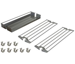 Hafele 545.09.952 Baker's Tray Organizer, For Dispensa Base Pull-Out II, 7" Width, Metal, Wire and Plastic, Silver, Set