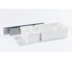 Hafele 545.09.972 Youboxx, Series 2, For Dispensa Base Pull-Out II, Plastic/Steel, White/Silver, Powder-Coated, Set