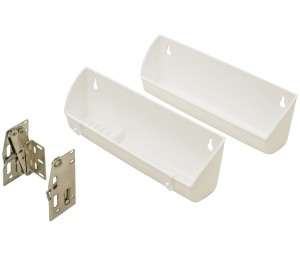 Hafele 545.29.771 Tip Out Tray, 14" Length, 3" Height, Plastic, White, Set