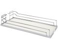 Hafele 546.63.260 Tray, Dispensa, For Base Pull-Out II, 4" Width, Melamine/Steel, Chrome/White, Box of 2 Pieces