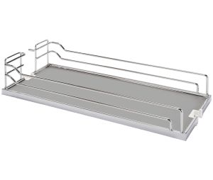 Hafele 546.63.533 Tray, Dispensa, For Pantry Pull-Out II & Base Pull-Out II, 13" Width, Melamine/Steel, Chrome/Gray, Box of 2 Pieces