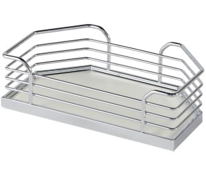 Hafele 546.65.211 Arena Plus Tray Set for Door, for Tandem Chef's Pantry, 11-1/8" Width, Melamine/Steel, Chrome/White
