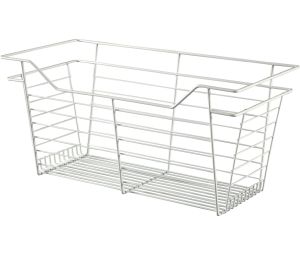 Hafele 547.40.538 Wire Closet Basket, With Full Extension Slides, 14" D x 23" W x 17" H, Steel, Slate Painted, Zinc Plated Slides, Set