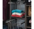 Hafele 547.38.532 Wire Closet Basket, With Full Extension Slides, 14" D x 17" W x 6" H, Steel, Slate Painted, Zinc Plated Slides, Set