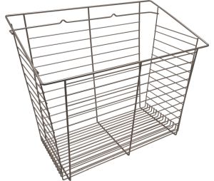 Hafele 547.42.631 Wire Laundry Hamper, Slanted Hook-On, 432 mm (17") Width, 341 mm (13-7/16") Depth, Steel, Matt Nickel