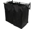 Hafele 547.43.313 Tilt-Out Hamper, with Removable Black Bag, TAG Synergy Collection, 24" Width, 2 Small Bags, Plastic/Steel/Nylon, Black, Set
