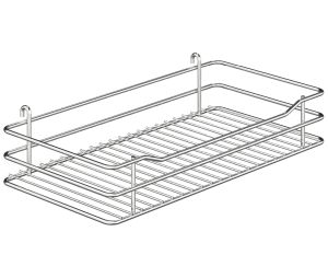 Hafele 549.09.253 Hanging Basket, For Base Unit Pull Out, Häfele, Dimensions: 230 mm (9-1/16") W x 460 mm (18-1/8") D x 80 mm (3-1/8") H, Steel, Chrome Plated, Box of 2 Pieces