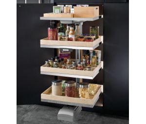 Hafele 549.60.903 Pantry Frame, For Lavido Pantry Pull-Out, (40") 1016 mm Top Shelf Storage, Steel, Silver, Set
