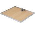 Hafele 549.64.786 Tray, For Lavido Pantry Pull-Out, Dimensions: (18-9/16") 471 mm D x (21-5/8") 550 mm W x (1") 25 mm H, Steel/Melamine, Chrome/Maple, Box of 4 Sets