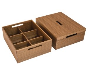 Hafele 550.13.731 Optional Large Box, For Lavido Trays, Fineline™, Walnut, Set