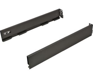 Hafele 550.41.346 Grass Vionaro Drawer System, (3-1/2") 89 mm Side Height, 457 mm (18") Drawer Length, Steel, Graphite, Zinc-Plated, 1 Pair