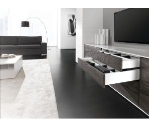 Hafele 550.41.746 Grass Vionaro Drawer System, (3-1/2") 89 mm Side Height, 457 mm (18") Drawer Length, Steel, White, Zinc-Plated, 1 Pair