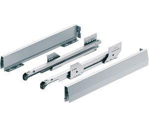 Hafele 551.54.722 Side Profiles, Häfele Matrix Box P50, (3-5/8") 92 mm Drawer Side Height, 350 mm (13-3/4") Length, Steel, White, Set