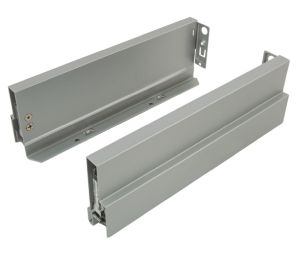 Hafele 551.82.535 Double-Wall Drawer System Frame, 90 mm Drawer Side Height, Nova Pro Scala, Grass, (14") 350 mm Nominal Length, Steel, Stone, 1 Pair