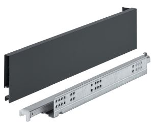 Hafele 552.26.523 Drawer, Häfele Matrix Box Slim A, 89 mm Drawer Height, (15-3/4") 400 mm Nominal Length, Steel, Anthracite, Set