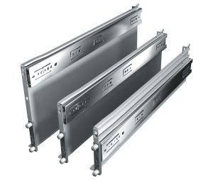 Hafele 553.31.813 Drawer System Slide, Zbox, 3-3/8" (85 mm) Height Grass, (15-3/4") 400 mm Length, Steel, Epoxy Powder Coated White, Box of 5 Sets