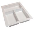 Hafele 556.55.761 Sky Cutlery Tray, for 553 mm (21") Deep Drawer, 260 mm - 300 mm (10-1/4" - 11-13/16") Trimmable Width, Plastic, Textured White