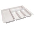 Hafele 556.55.766 Sky Cutlery Tray, for 553 mm (21") Deep Drawer, 510 mm - 580 mm (20-1/16" - 22-13/16") Trimmable Width, Plastic, Textured White